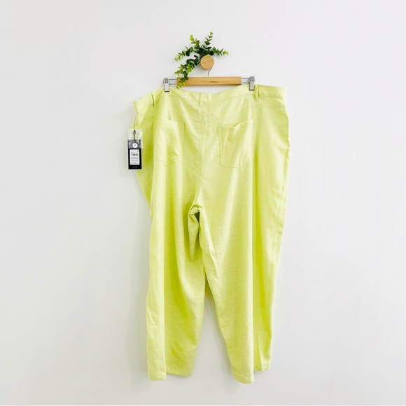 Jones New York NWT Light Green Linen Blend Lagenlook Trousers Pants - Picture 10 of 11